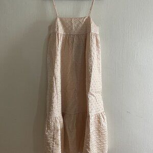 KIKA VARGAS x TARGET Blush Puckered Midi Tiered Dress Size Small